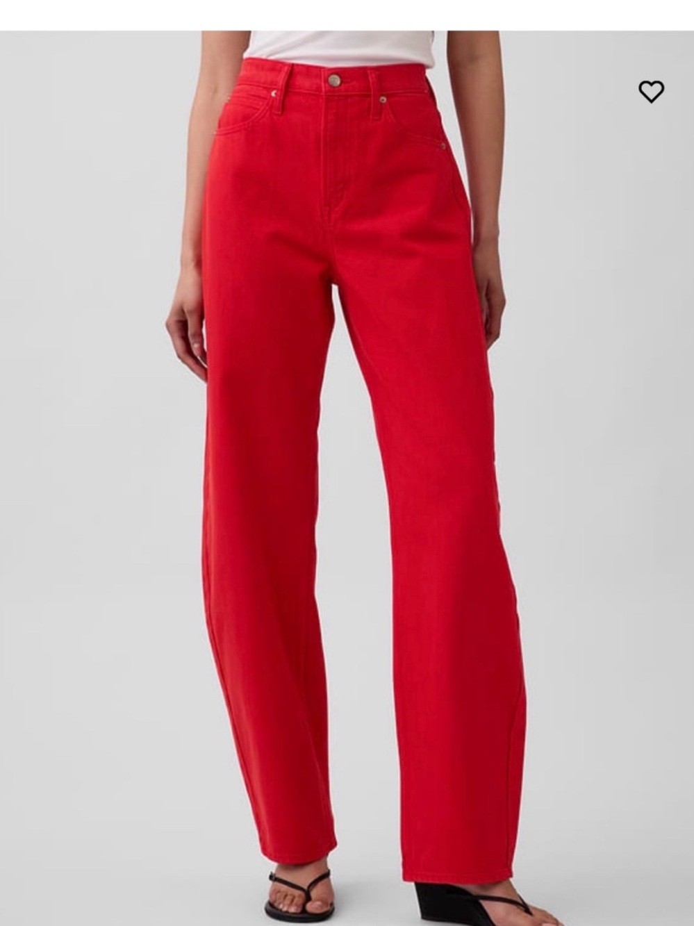 GAP Women’s Bright Red High-Rise Barrel Jeans 31/12R